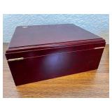 Wooden Cigar Humidor and Glass Top Watch Display Box Set