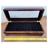 Wooden Cigar Humidor and Glass Top Watch Display Box Set