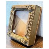 Antique Tramp Art Wooden Shadow Box Frame with Carved Accents