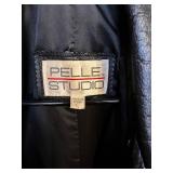Pelle Studio Long Black Leather Trench Coat - Sz LargeÂ 