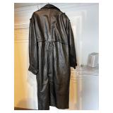 Pelle Studio Long Black Leather Trench Coat - Sz LargeÂ 