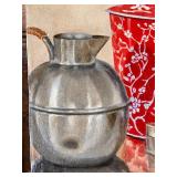 Set of 2 Original Paintings - Still Life Signed 1993 and Abstract Art on Board