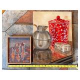 Set of 2 Original Paintings - Still Life Signed 1993 and Abstract Art on Board