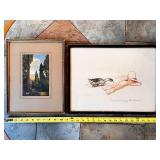 Pair of Framed Art Prints: Landscape and 