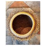 Decorative Handwoven Wicker Basket with Twig Accent