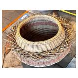 Decorative Handwoven Wicker Basket with Twig Accent