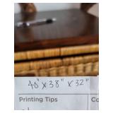 Red Leather Armchair with Wide Seat and Padded Arms