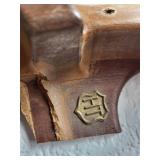 Carved Wooden Circular Display Stand with Compartments, 22 Inch Diameter