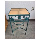 Metal Accent Table with Removable Ceramic Tiles, 12x21 Inches