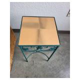 Metal Accent Table with Removable Ceramic Tiles, 12x21 Inches