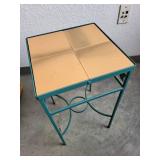 Metal Accent Table with Removable Ceramic Tiles, 12x21 Inches