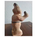 Set of 2 Pre-Columbian Style Clay Figurines and Vessel