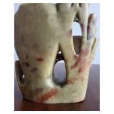 Vintage Chinese Soapstone Carved Vase with Floral and Bird Motif