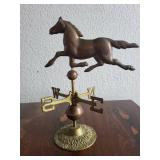 Cast Metal Horse Weathervane with Detachable Base