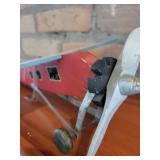 Wooden Biplane Model and Oak Pedestal Stand Set