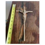 Framed Religious Artwork and Brass Crucifix Set