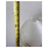 Vintage Electric Hurricane Table Lamp with Frosted Glass Shade