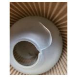 Vintage Electric Hurricane Table Lamp with Frosted Glass Shade