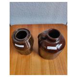 Set of 2 Vintage Stoneware Pieces - Peoria Pottery Wax Sealer and MSWCo Jug