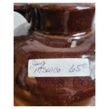 Set of 2 Vintage Stoneware Pieces - Peoria Pottery Wax Sealer and MSWCo Jug