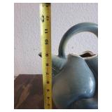 Handcrafted Blue Ceramic Teapot Signed by Artist Taylor