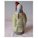 Vintage Chinese Porcelain Shou Xing Figurine with Staff and Peach 10.5 Inch