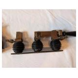 Vintage Woodworking Plane with Industrial Electrical Insulator Device