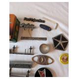 Vintage Automotive Emblems, Zippo-Style Lighters, and Collectibles Lot
