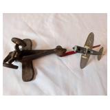 Set of 2 Vintage Toy Airplanes Cast Iron and Metal