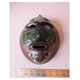 Signed Ceramic Tribal Face Mask by N. Andrew Hdz 1992