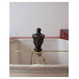 Table Lamp with Ornate Resin Base and Fabric Shade