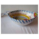 Vietri Italian Hand-Painted Fish-Shaped Ceramic Serving Bowl