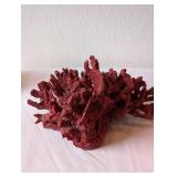 Red Decorative Coral Sculpture, Approximately 8 Inches Wide