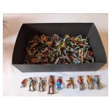 Box of Vintage Western Toy Figures Collection