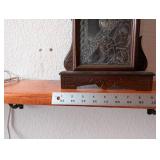 Antique F.L. Archambault Walnut Mantel Clock with Etched Glass Door