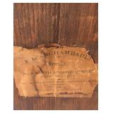 Antique F.L. Archambault Walnut Mantel Clock with Etched Glass Door