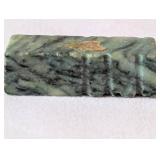 Mexican Silver Souvenir Spoon with Onyx Handle and Decorative Silver Horseshoe Brooch