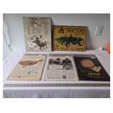 Collection of 5 Vintage Advertising Prints and Signs