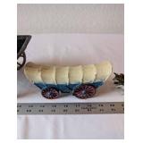 Vintage Cast Iron Miniature Donkey Cart, Covered Wagon, and Oxen Set