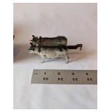 Vintage Cast Iron Miniature Donkey Cart, Covered Wagon, and Oxen Set