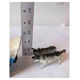 Vintage Cast Iron Miniature Donkey Cart, Covered Wagon, and Oxen Set