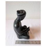 Vintage Seated Asian-Style Bronze Sculpture Figurine 8.5 Inches Tall
