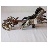 Vintage Cast Iron Two Horse Drawn Chariot Toy