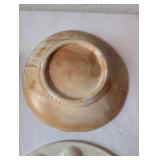 Set of 2 Vintage Ceramic Dishes - Rooster Deviled Egg Plate and Cartoon Dog Bowl