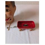 Vintage Collectibles Lot: Porcelain Ballerina Bottle, Ventriloquist Dummy Head, Mini Metal Wagon