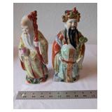 Pair of Hand-Painted Asian Porcelain Immortal Figurines