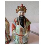 Pair of Hand-Painted Asian Porcelain Immortal Figurines