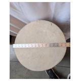 Large Vintage Wood and Hide Barrel Drum with Carved Figures