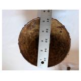 Antique Cast Metal Oxen Figures and Textured Metal Bowl Set