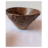 Antique Cast Metal Oxen Figures and Textured Metal Bowl Set